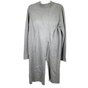 Sarah Pacini Charcoal Grey Long Sweater Jacket Zip Cardigan Size 2